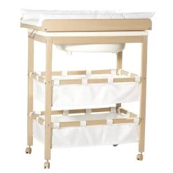 Roba Bade-Wickel-Kombi Natur Klappbarer Tisch Mit Wanne