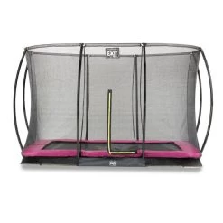 EXIT TOYS EXIT Silhouette Bodentrampolin 244x366 Cm, Rosa Inkl. Sicherheitsnetz
