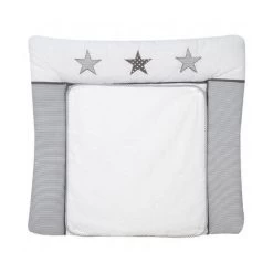 Schardt Wickelauflage Stern Grau 80x75 Cm Inkl. Abnehmbarem Frotteebezug Und Stickerei