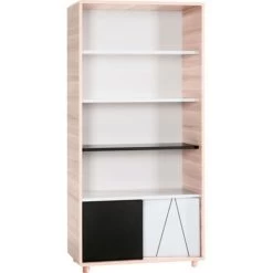 VOX Evolve Bücherregal Oak/white/black/grey