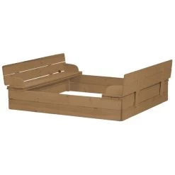 Roba Sandkasten Natur Mit Deckel Aus Wetterfestem Massivholz