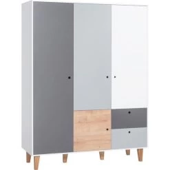 VOX Concept Baby Kleiderschrank 3-türig Oak White/grey/graphite