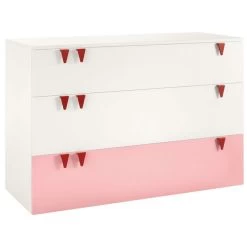 Hülsta Now! Minimo Kommode Breit 3 Schubladen Weiß Hellrosa Zum Toppreis