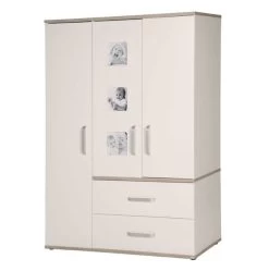 Roba Moritz Kleiderschrank Weiß/Luna Elm 3 Türen, 2 Schubkästen