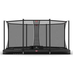 Berg Ultim Favorit InGround 330 Trampolin Grau Mit Sicherheitsnetz Comfort