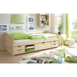 Ticaa Marlies Sofabett Mit Schubkästen Natur Massivholz - 90 X 200 Cm
