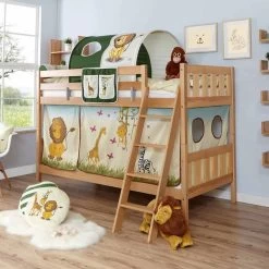 Ticaa Erni Etagenbett Buche Natur A3 Massivholz - Dessin Wählbar