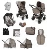 ABC Design Salsa 4 Air Kinderwagen Starter-Set Cream Pure Mit Autositz, Wickeltasche, Fußsack Und Mehr