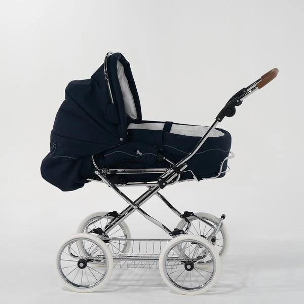 HESBA Condor Coupe Kinderwagen Außen 503 Innen 173 Räder Weiß 25 Cm, Ledergriff Hellbraun – Bild 14