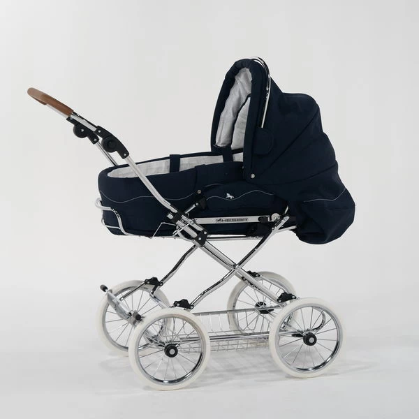 HESBA Condor Coupe Kinderwagen Außen 503 Innen 173 Räder Weiß 25 Cm, Ledergriff Hellbraun – Bild 7