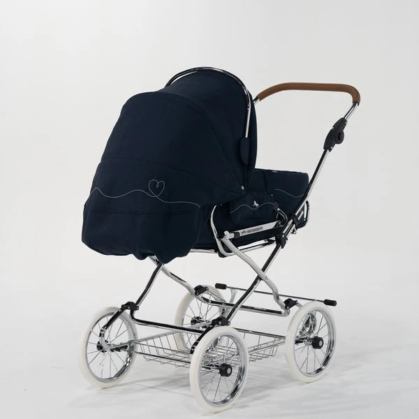 HESBA Condor Coupe Kinderwagen Außen 503 Innen 173 Räder Weiß 25 Cm, Ledergriff Hellbraun – Bild 9