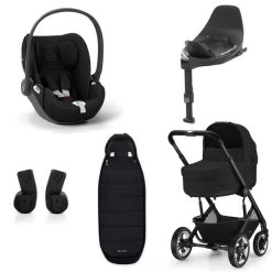 CYBEX Talos S LUX Kinderwagen Bundle Moon Black Gestell In Black