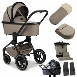 Moon Resea Plus Kinderwagen Mud/black Matt Zubehör Bundle