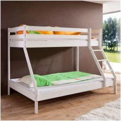 Relita MIKE Etagenbett Buche Massiv Weiß 90/140 X 200 Cm - Frachtfrei