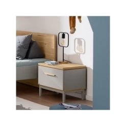 Paidi Benne Nachtkommode - 1 Schubkasten Kieselgrau/Eiche-Montana - Zum Aktionspreis