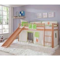 Relita TOBY Spielbett Buche Massiv Natur Mit Rutsche - Frachtfrei