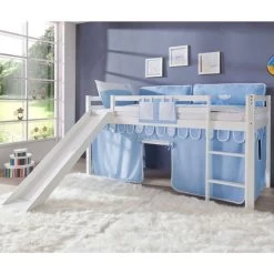 Relita TOBY Spielbett Buche Massiv Weiß Mit Rutsche - Frachtfrei