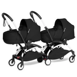 BABYZEN™ YOYO² Zwillingskinderwagen Black Gestell White