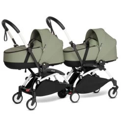 BABYZEN™ YOYO² Zwillingskinderwagen Olive Gestell White